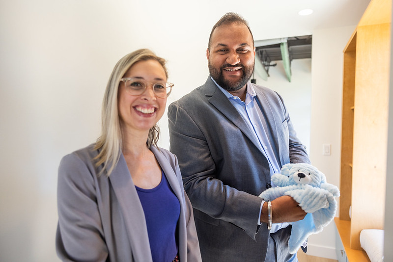 Board Chair Amanda Dowhy and MLA Ravi Parmar